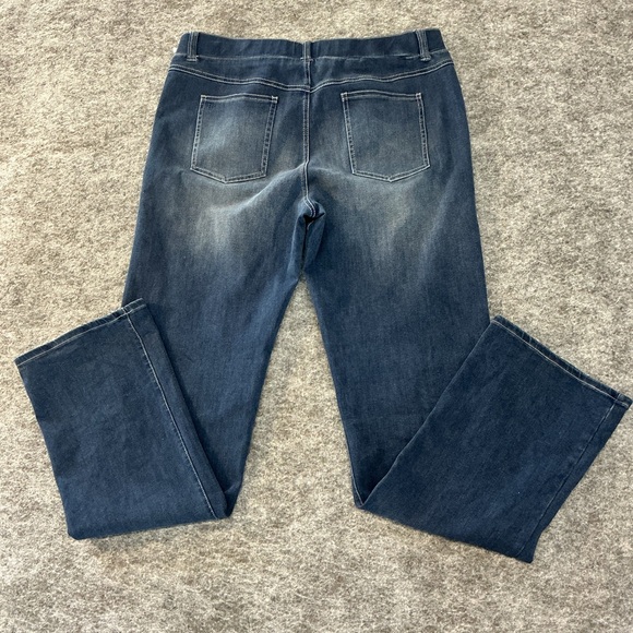 Betabrand Elastic Waist Casual Everyday Dark Wash Straight Leg Blue Jeans XL - Picture 4 of 4